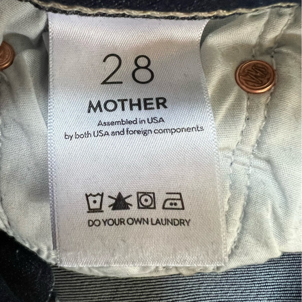 Mother Jeans Insider Crop Step Fray Size 28 Teaming Up Wash Blue Denim Premium - Picture 8 of 12